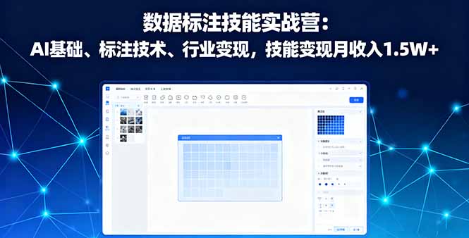 数据标注技能实战营：AI基础、标注技术、行业变现，技能变现月收入1.5W+-聊项目