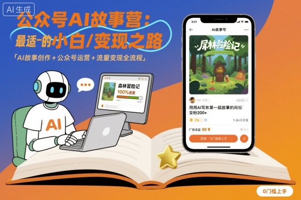公众号ai故事营，最适合小白的自媒体变现之路-聊项目