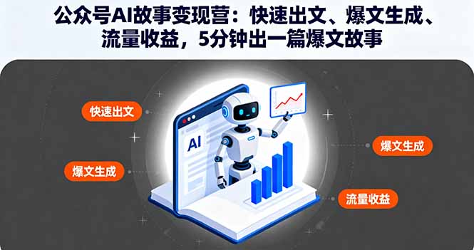 公众号AI故事变现营：快速出文、爆文生成、流量收益，5分钟出一篇爆文故事-聊项目
