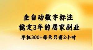 全自动数字标注,稳定3年的蓝海项目,居家也能矩阵开干的副业,单机日入3张+【揭秘】-聊项目