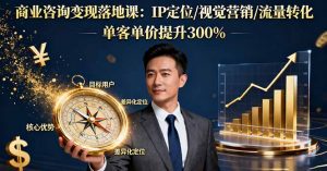 商业咨询变现落地课:IP定位/视觉营销/流量转化,单客单价提升300%-聊项目