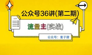 麦子甜公众号36讲-第二期，稳定持续收益，稳定玩法，复利效应强-聊项目