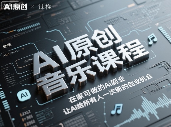 AI原创音乐课程，在家可做的Ai副业，让Ai给所有人一次新的创业机会-聊项目