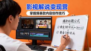 影视解说变现营：通过30+实战案例爆款内容创作技巧，掌握影视解说盈利密码-聊项目