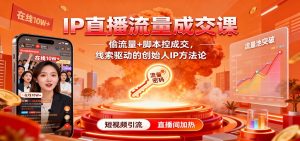 IP直播流量成交课：偷流量+脚本控成交，线索驱动的创始人IP方法论-聊项目