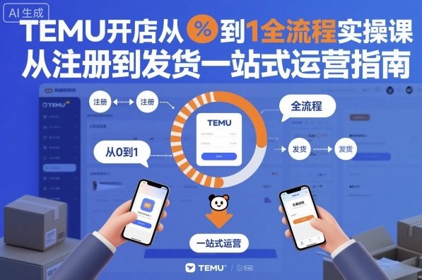 TEMU开店从0到1全流程实操课，从注册到发货一站式运营指南-聊项目