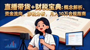 直播带货+财税宝典：概念解析、资金流向、涉税分析，月入10万合规指南-聊项目