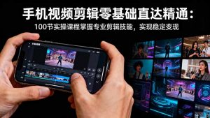 手机视频剪辑零基础直达精通:100节实操课程掌握专业剪辑技能,实现稳…-聊项目