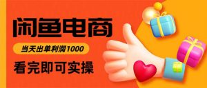 闲鱼高利润电商,当天上架当天出单,一单利润300-聊项目