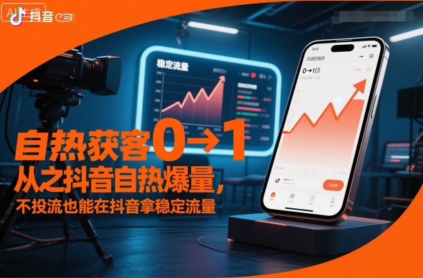 自热获客从0到1之抖音自热爆量，不投流也能在抖音拿稳定流量-聊项目