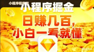微信小程序掘金项目，日入几张，项目简单，小白一看就懂，5分钟就能学会上手操作【揭秘】-聊项目