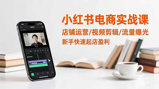 小红书电商实战课：店铺运营/视频剪辑/流量曝光，新手快速起店盈利-聊项目