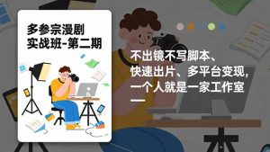 多参 宗漫剧实操班2.0-更新,不出镜不写脚本、快速出片、多平台变现,一个人就是一家工作室-聊项目