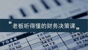 老板能听得懂的财务决策课，报表解读、数据洞察、风险识别，用财务驱动业务增长-聊项目