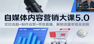 自媒体内容营销大课5.0：定位选题+制作运营+带货直播，解锁流量变现全流程-聊项目